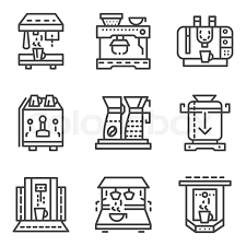 You are purchasing digital file(s). Simple Line Vector Icons For Cafe And Stock Vector Colourbox