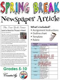 Looking For A Writing Activity For Your Students To Complete After Spring Break Have Your Students Middle School Writing Writing Skills High School Activities