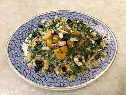 Moroccan couscous spring vegetables golden raisins toasted almonds. Moroccan Cous Cous With Roasted Pumpkin Almonds And Raisins Recipe Maggie Beer