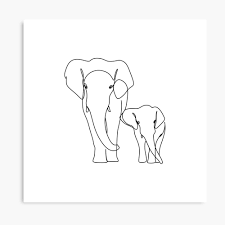 Elephant One Line Drawing Simple Art For Kids Room By Onelineprint Redbubble Elephant Art Drawing Elephant Line Drawing Line Art Tattoos