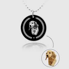 Personalized pet photo necklace reviews. Pet Memorial Jewelry Silver Engraved Custom Picture Necklace