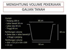 Pada perhitungan volume galian uditch v2 ini, saya menyajikan data langsung dari lebar uditch yang akan digunakan, yaitu = 1,2 meter. Menghitung Volume Dan Membuat Rencana Anggaran Biaya Rab Ppt Download