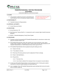 Et, monday through friday via proproctor ®. Paraprofessional Testing Procedure Cls