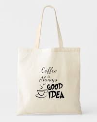 Coffee Lover Canvas Cotton Tote Bags Personalized Coffee Totes Georgiabags Fabric Tote Bags Tote Bag Tote