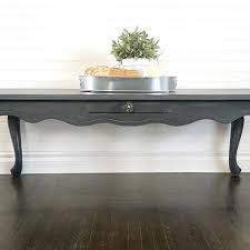 Charcoal Grey French Provincial Coffee Table Done In Rustoleum Chalk Paint With A Light Grey W Coffee Table Refinish Refinishing Furniture Painted End Tables