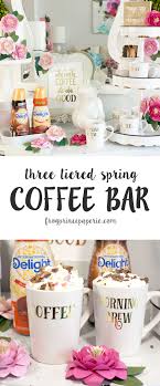 How To Set Up A Three Tier Coffee Bar For Spring Frog Prince Paperie Coffee Bar Party Coffee Bar Coffee Party