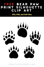 Free Bear Paw Print Silhouette Clip Art Bear Paw Print Bear Stencil Bear Paws
