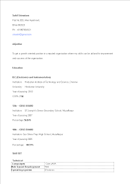 Standard resume formats for 2021. Basic Fresher Resume Format For Engineers Templates At Allbusinesstemplates Com