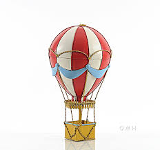 Red Hot Air Balloon 3d Toy Metal Model 14 5 Hanging Decor For Kids Vintage Hot Air Balloon Hot Air Ballon Hot Air Balloon Decorations