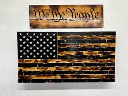 Black & Burnt Distressed Flag Options