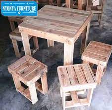Meja kayu pallet 2 tumpuk. Meja Makan Palet Kayu Jati Belanda