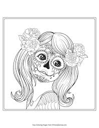 Download and print these candy skulls coloring pages for free. Girl In Sugar Skull Makeup Coloring Page Free Printable Coloring Home