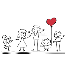 Foto Acerca Familia Feliz Del Personaje De Dibujos Animados Del Dibujo De La Mano Ilustracion De Di Familia Feliz Dibujo Familia Para Dibujar Familia De Palos