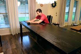 You could do it in your living room with minimal mess. Diy Butcher Block Dining Table Evan Katelyn Home Diy Tutorials