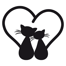 Sticker Chats Amoureux Stickers Animaux Stickers Muraux Silhouette Chat Dessin Chat Chat Stylise