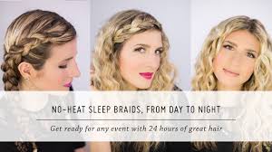 Twists are also a great way to get a wavy effect, remember that if you braid or twist with larger sections, you will get a wavy finish, whereas smaller sections make the hair curl tighter. No Heat Sleep Braid Waves From Day To Night Diy Hair And Beauty Tutorial Mr Kate Youtube