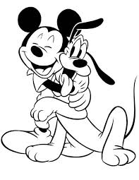 Pluto Mickey Mouse Hugging Pluto Coloring Page Mickey Mouse Drawings Mickey Mouse Coloring Pages Mickey Mouse Images