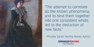 Born on april 28, 1854 in portsea, england by the name of phoebe sarah marks, hertha marks ayrton was one of eight children. Springer Nature On Twitter English Electrical Engineer Inventor And Mathematician Phoebe Sarah Hertha Marks Ayrton Was Born Onthisday In 1854 She Showed An Aptitude For Science And Mathematics During Her Education She