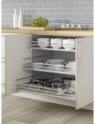 When you have deep upper cabinets you need to be able to quickly get what you need, and kitchensource.com has many convenient solutions for optimum cabinet organization. Individual Pull Out Shelving Basket Drawers Perfect For Cramp Kitchens Create More Space 300 1000mm