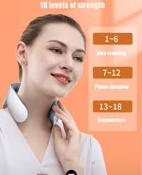 4 Têtes Masseur De Vertèbre Cervicale,18 Niveaux De Réglage De L'intensité  et 6 Modes