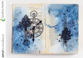 Art Journal Page Made Out Of An Old Book Using Monochromatic Imagine Products To Altered Book Art Art Journal Pages Art Journal
