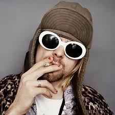 Clout Nirvana Kurt Cobain Alien Oval Frame Halloween Retro Costume Sunglasses Round Sunglasses Women Nirvana Kurt Cobain Kurt Cobain