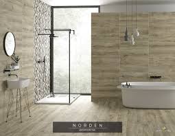 Nordic Style Bathroom Wood Look Tiles Wooden Floor In The Bathroom Wooden Tiles Bathroom Wooden Bathroom Floor Bathroom Wall Tile