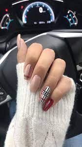 Burberry Nails Burberry Nails Classy Acrylic Nails Plaid Nails