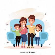 Hand Drawn Family Sitting On The Sofa Background How To Draw Hands Vector Character Design Vector Free