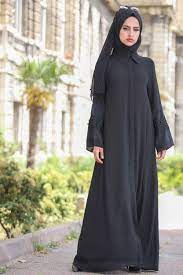 2 Pieces Ferace Hijab Combine Black Black 02 0781 Hijab Designs Black Abaya Designs Hijab Style Dress