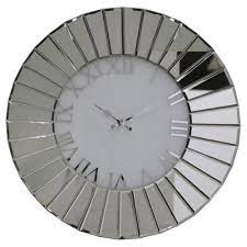 Our stunning retro inspired round wall clock features rustic details and moving mechanical gears giving this item the appearance of a skeleton watch.to. Round Modern Mirrored Fan Wall Clock Large Home Accessories