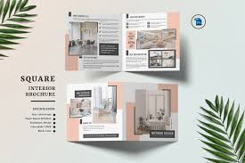 Interior Design Brochure Template Square Bifold Brochure Etsy In 2020 Brochure Design Interior Brochures Brochure