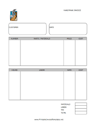 Handyman Invoice Template Printable Invoice Invoice Template Microsoft Word Invoice Template