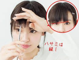 図解でよーくわかる 小顔も叶う アイドル前髪 の作り方 アイドル 前髪 前髪 セルフカット 前髪