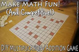 You can also have a think about any card games you can adapt to make homeschool math fun. Easy Diy Math Game Multiplication Or Addition Grasping For Objectivity
