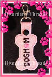 Snap Tab Key Dog Mom Embroidery Design for Vinyl 4x4 Pes Dst Exp Hus Jef  Vip VP3 Xxx Formats Machine Embroidery File