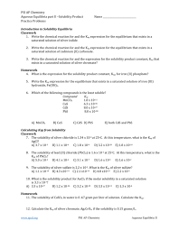 Psi Ap Chemistry Aqueous Equilibria Part Ii Solubility Product