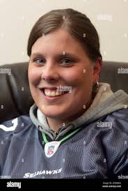 Seattle Seahawks football fan Stacey Houtary is shown in Arlington, Wash.,  Jan. 24, 2006. A $5 hot dog from the Seattle Seahawks' N-F-C championship  victory over the Carolina Panthers has brought $1,800