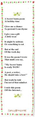 Secret Santa Reveal Secret Santa Or Silly Santa Secret Pal Ideas From Author Secret Santa Poems Secret Santa Christmas Gifts For Sister