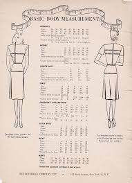 Sewing Pattern Sizes Patterns From The Past