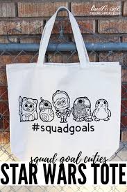 Star Wars Squad Goals Cricut Iron On Tote Star Wars Tote Baby Star Wars Characters Star Wars Drawings