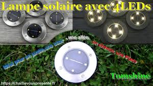 【kit de 12pcs lampe de chemin】: Lampe Solaire Avec 4 Leds Etanche Ip65 Ideal Pour Un Jardin Une Cour Une Allee Un Chemin Place Youtube