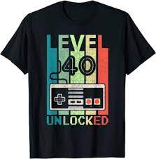 (prices may vary for ak and hi.) Amazon Com Level 40 Desbloqueado Camisa Video Gamer 40 Cumpleanos Regalos Camiseta Ropa Zapatos Y Joyeria