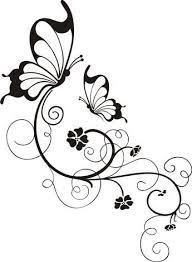 Butterflies And Vine Tattoo Wood Burning Patterns Butterfly Art Art