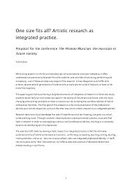 The purpose of research paper writing is to sharpen and boost critical and analytical thinking of the students. Doc One Size Fits All Artistic Research As Integrated Practice Falk Hubner Academia Edu