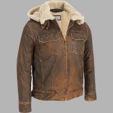 Mens Vintage Distressed Aviator Shearling Fur Hooded Real Leather Winter Jacket Aviator Bas Leather Jacket With Hood Bomber Jacket Vintage Leather Jacket Men