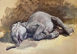 British School, circa 1850 | A Young Elephant Rolling on the Ground | Day & Faber | Master Drawings | Object Detail