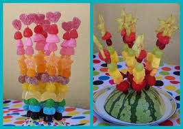 Rainbow Party Recre A Maison Brochette Bonbon Brochette Fruits Anniversaire