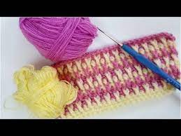 El Orgusu Tig Isi Iki Renkli Bebek Yelek Modeli Youtube Tig Isleri Baby Knitting Patterns Orgu Desenleri