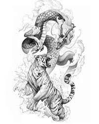 Asian Inkspiration On Instagram Dragon X Tiger Design By Masa Island Tiger Art Dragon Tiger Tattoo Japanese Tattoo Art